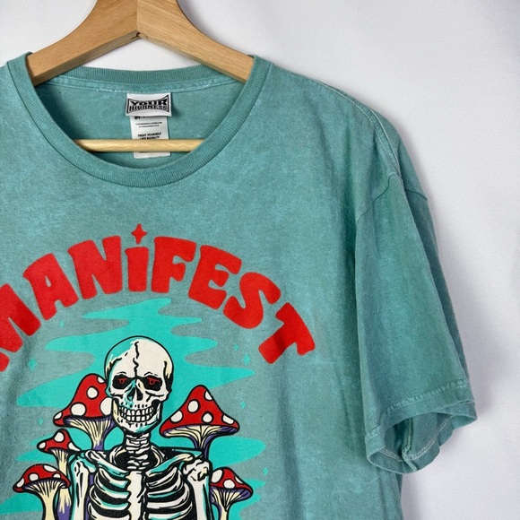 Zumiez Your Highness Manifest Blue Washed Skeleton Short Sleeve T-Shirt M - Picture 3 of 5